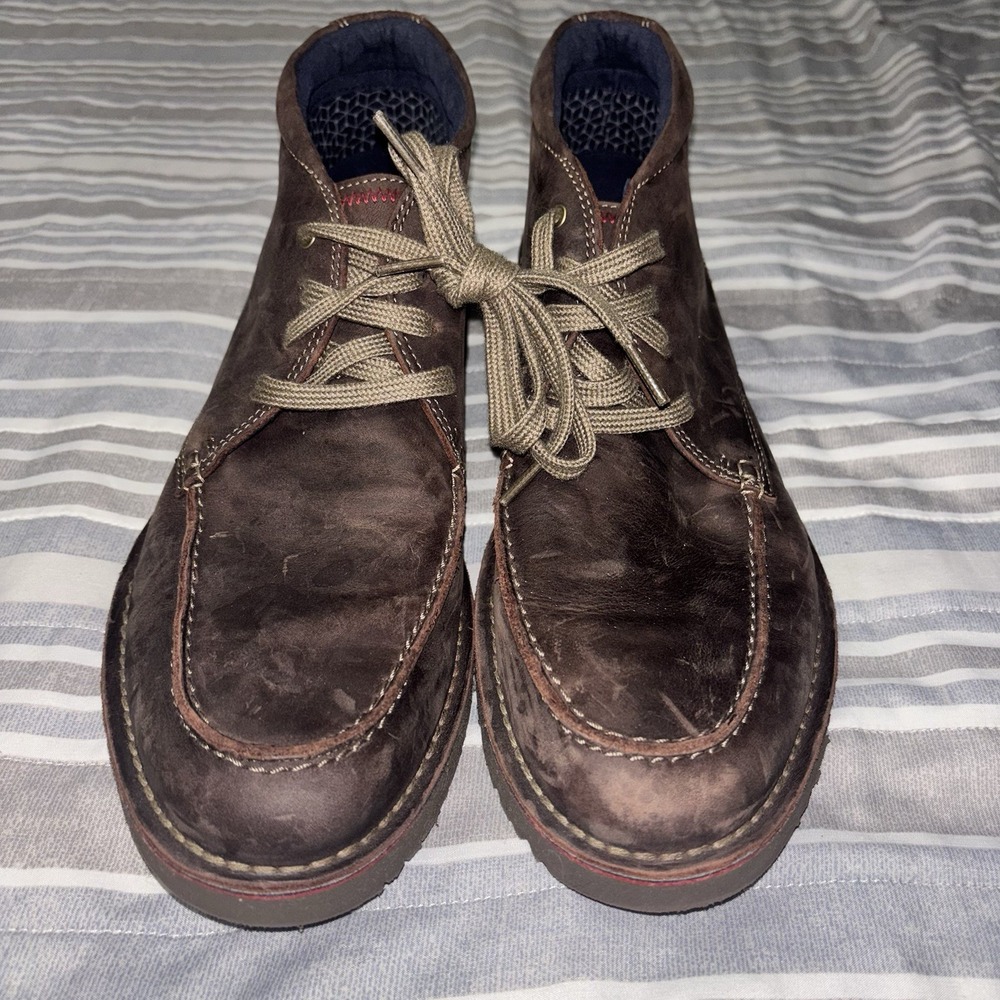 CLARKS Vargo Rise Dark Brown Men's Leather Boots Size 10.5